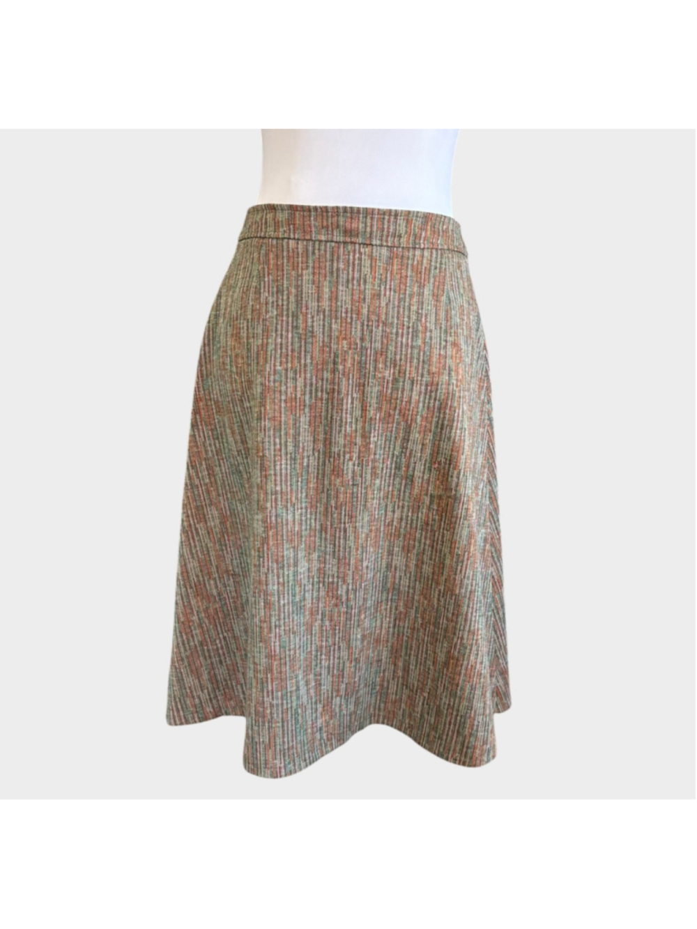 70s Vintage Graff Colorful Striped A-Line Midi Skirt Size M